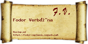 Fodor Verbéna névjegykártya